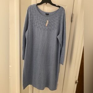 Talbots New with Tag NWT Blue Sweater Dress 2X XXL